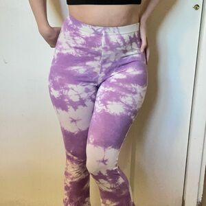 Missguided Purple & White Tie-Dye Leggings